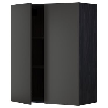 METOD, wall cabinet with shelves/2 doors, 80x100 cm, 494.990.74