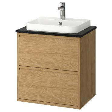 ANGSJON/BACKSJON, wash-stand with drawers/wash-basin/tap, 62x49x71 cm, 495.213.67