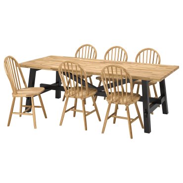 SKOGSTA/SKOGSTA, τραπέζι και 6 καρέκλες, 235 cm, 495.451.27