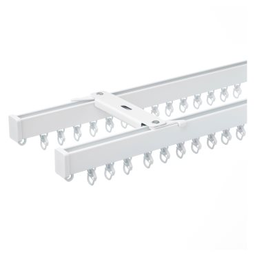 VIDGA, curtain track set for ceiling 2 track, 140 cm, 495.715.07