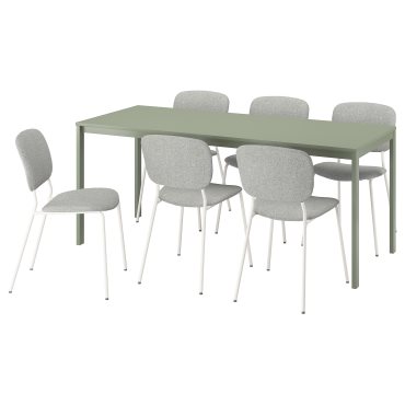 VIHALS, table and 6 chairs, 120/180x74 cm, 495.899.65