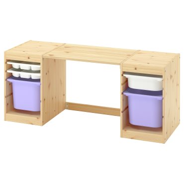 TROFAST, desk with storage boxes/trays, 124x44x52 cm, 496.139.27