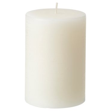 JÄMLIK, scented pillar candle/Vanilla, 30 hr, 505.022.78
