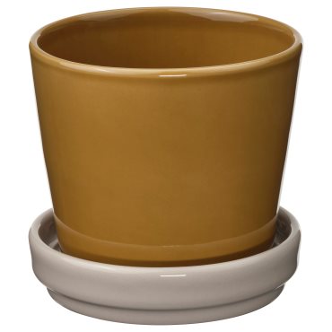 KLOTLÖNN, plant pot with saucer in/outdoor, 9 cm, 505.982.71