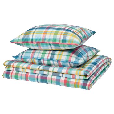 HÖSTGENTIANA, duvet cover and 2 pillowcases, 240x220/50x60 cm, 506.205.35