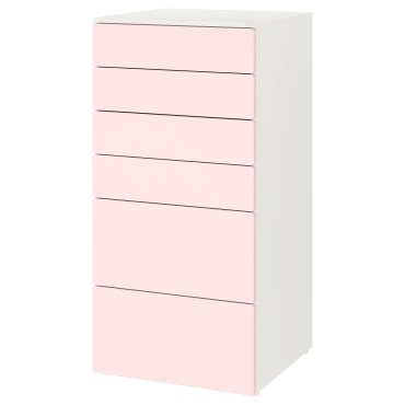 SMASTAD/PLATSA, chest of 6 drawers, 60x57x123 cm, 593.876.79