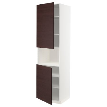 METOD, high cabinet for microwave with 2 doors/shelves, 60x60x220 cm, 594.541.74