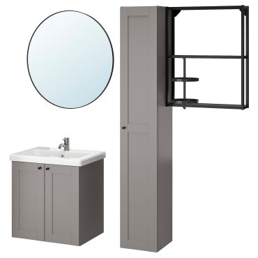ENHET/TVALLEN, bathroom furniture set of 13, 64x43x65 cm, 594.798.72