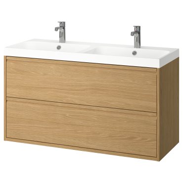 ANGSJON/BACKSJON, wash-stand with drawers/wash-basin/taps, 120x48x69 cm, 595.140.12