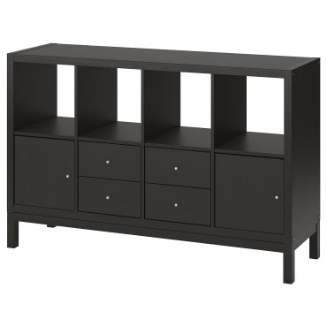 KALLAX, shelving unit with underframe with 2 doors/4 drawers, 147x94 cm, 595.529.14