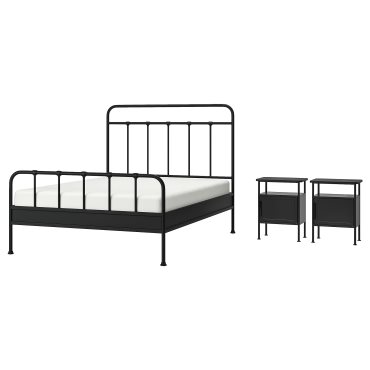 STJÄRNÖ/GRÅFJÄL, bedroom furniture set of 3, 140x200 cm, 595.776.36