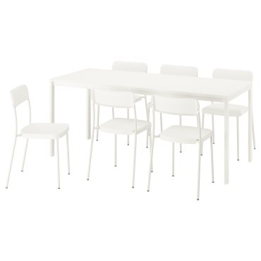VIHALS, table and 6 chairs, 120/180x74 cm, 595.899.60