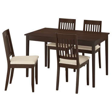 NÄSINGE/NÄSINGE, τραπέζι και 4 καρέκλες, 130/190x80 cm, 595.970.93