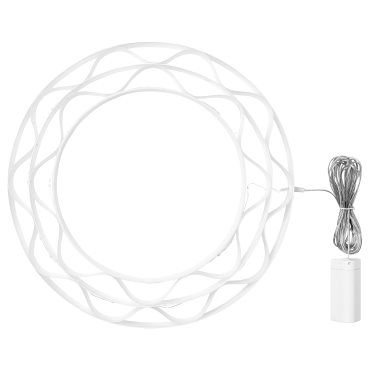 STRÅLA, pendant lamp with built-in LED light source/ring shaped/battery-operated, 37 cm, 605.629.74