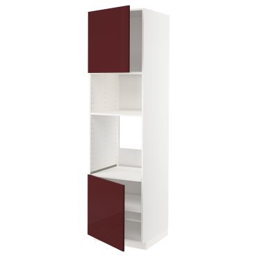 METOD, high cabinet for oven/microwave with 2 doors/shelves, 60x60x220 cm, 694.603.82