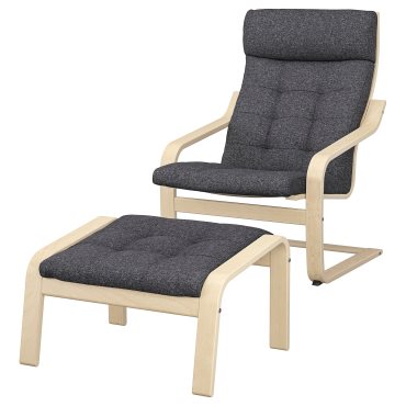 POÄNG, armchair and footstool, 695.020.75