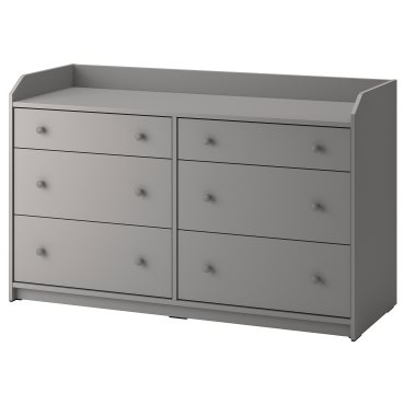 HAUGA, chest of 6 drawers, 138x46x84 cm, 705.815.33