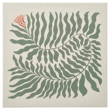 GRÖNMES, picture/checkered flower, 56x56 cm, 706.240.09
