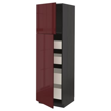 METOD/MAXIMERA, high cabinet with 2 doors/4 drawers, 60x60x200 cm, 794.581.47