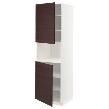 METOD, high cabinet for microwave with 2 doors/shelves, 60x60x200 cm, 794.653.36