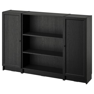 BILLY/OXBERG, bookcase combination with doors, 160x106 cm, 794.835.90