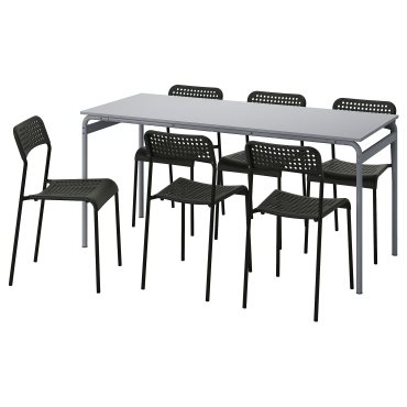 GRASALA/ADDE, table and 6 chairs, 160 cm, 794.972.62