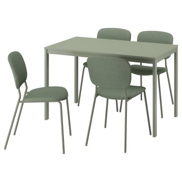 VIHALS, table and 4 chairs, 120/180x74 cm, 795.899.64