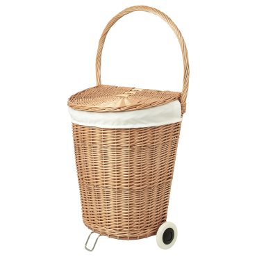TOLKNING, laundry basket with wheels/handmade, 31 l, 805.126.24