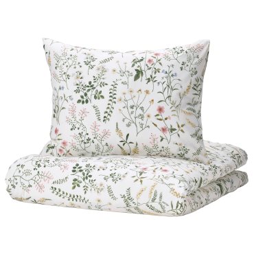 TIMJANSMOTT, duvet cover and pillowcase/floral pattern, 150x200/50x60 cm, 805.226.04