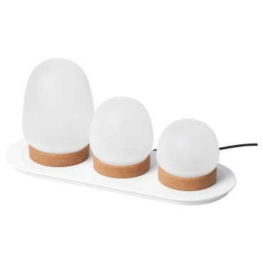 PRAKTSPIREA, διακοσμητικός φωτισμός με ενσωματωμένο φωτισμό LED και δίσκο φόρτισης, 4 τεμ., 805.388.55