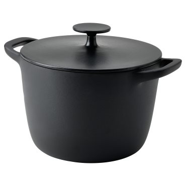 VARDAGEN, pot with lid/enamelled cast iron matt, 5 l, 805.606.67