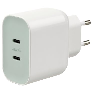 SJOSS, φορτιστής με 2 θύρες USB 45W, ταχείας φόρτισης, 805.744.38