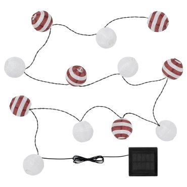 SOLVINDEN, ηλιακή γιρλάντα φωτισμού με ενσωματωμένο φωτισμό LED/12 λαμπτήρες, 806.151.70