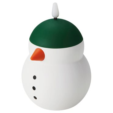 VINTERFINT, decoration lighting with built-in LED light source/battery-operated/snowman, 14 cm, 806.368.70