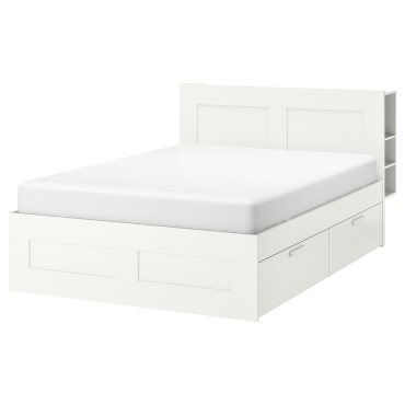 BRIMNES, bed frame with storage and headboard, 160X200 cm, 891.574.55