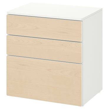 SMASTAD/PLATSA, συρταριέρα με 3 συρτάρια, 60x42x63 cm, 894.201.92