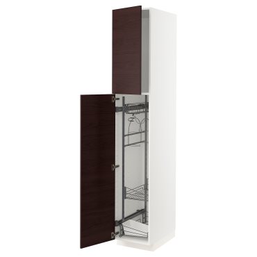 METOD, ψηλό ντουλάπι με εσωτερικά εξάρτηματα για τα είδη καθαρισμού, 40x60x220 cm, 894.581.56