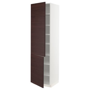 METOD, ψηλό ντουλάπι με ράφια/2 πόρτες, 60x60x220 cm, 894.704.79