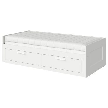 BRIMNES, κρεβάτι επισκέπτη day bed 2 συρτάρια/2 στρώματα, 80x200 cm, 895.211.53