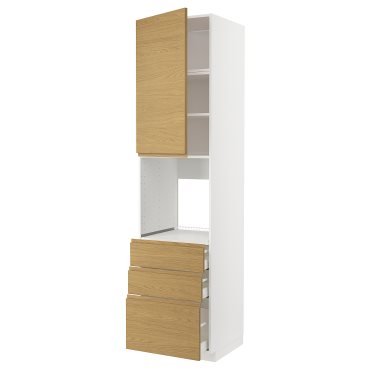METOD, high cabinet for oven with door/3 drawers, 60x60x240 cm, 895.389.31