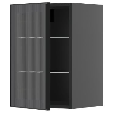 METOD, ντουλάπι τοίχου με ράφια/γυάλινη πόρτα, 40x60 cm, 895.894.21