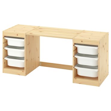 TROFAST, desk with storage boxes, 124x44x52 cm, 896.139.06