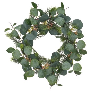 VINTERFINT, artificial wreath In/outdoor eucalyptus, 45 cm, 906.065.56