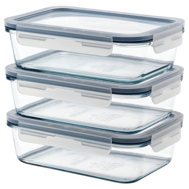 IKEA365+, δοχείο τροφίμων με καπάκι, 3 τεμ. 1.0 l, 906.238.29