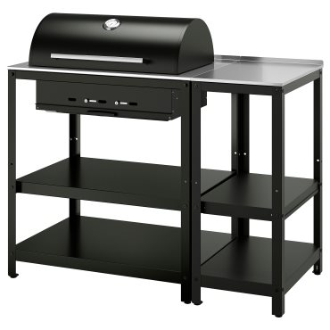 GRILLSKÄR, ψησταριά κάρβουνου με νησίδα κουζίνας/εξωτερικού χώρου, 125x61 cm, 994.952.38