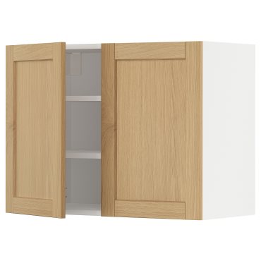 METOD, wall cabinet with shelves/2 doors, 80x60 cm, 995.093.44