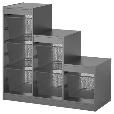 TROFAST, storage combination with boxes, 99x44x94 cm, 995.268.57