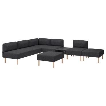 LILLEHEM, 6-seat modular sofa with side table, 995.747.54