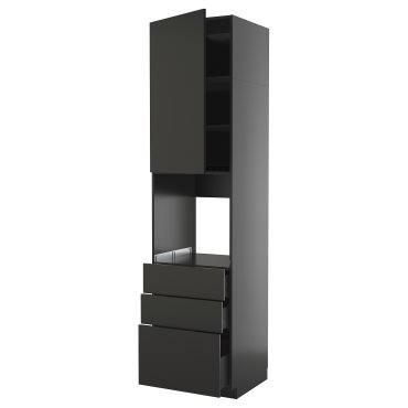 METOD/KNIVSHULT, high cabinet for oven with door/3 drawers, 60x60x240 cm, 995.867.47