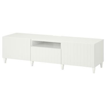 BESTÅ, TV bench with doors/drawer soft closing, 180x42x48 cm, 393.845.30
